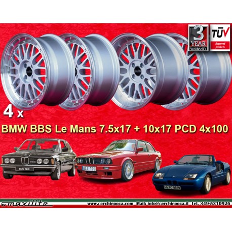 4 cerchi BBS Le Mans 8.5x17 + 10x17 4x100 BMW BMW 3 series E30