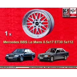 1 llanta BBS Le Mans 8.5x17 5x112 Mercedes Mercedes  W124 W201 silver/diamond cut lip