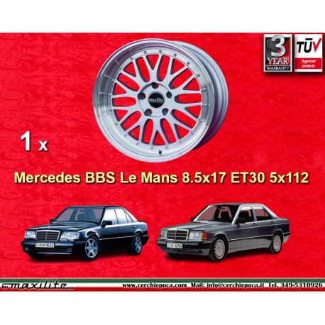 1 cerchio BBS Le Mans 8.5x17 5x112 Mercedes Mercedes  W124 W201 silver/diamond cut lip