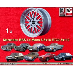 1 jante BBS Le Mans 8.5x18 5x112 Mercedes Mercedes  W124 W201 silver/diamond cut lip