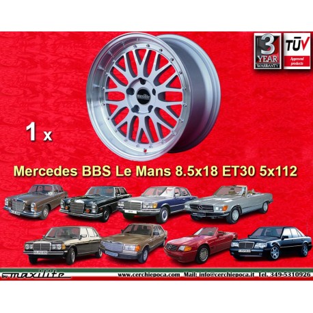 1 llanta BBS Le Mans 8.5x18 5x112 Mercedes Mercedes  W124 W201 silver/diamond cut lip
