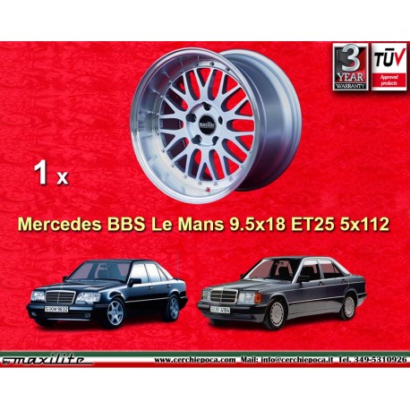 1 llanta BBS Le Mans 9.5x18 5x112 Mercedes Mercedes  W124 W201 silver/diamond cut lip