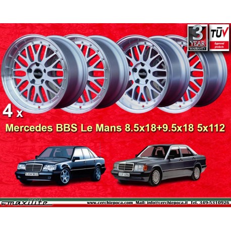 4 wheels BBS Le Mans 8.5x18 + 9.5x18 5x112 Mercedes Mercedes  W124 W201