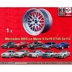 1 wheel BBS Le Mans 9.5x19 5x112 Mercedes Audi Mercedes 124 129 140 201 202 203 204 207 208 209 210 211 212 170 171 172 
