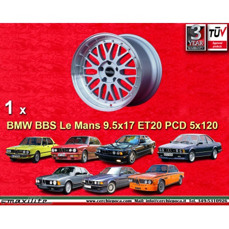 1 Felge BBS Le Mans 9.5x17 5x120 BMW BMW 5s E34 E39 7s E32 E38 8s E31 silver/diamond cut lip