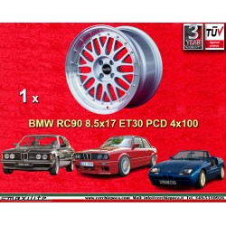 1 cerchio BBS Le Mans 8.5x17 4x100 BMW BMW 3 series E30 silver/diamond cut lip