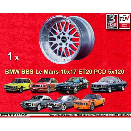 1 Felge BBS Le Mans 10x17 5x120 BMW BMW M3 E30 5s E28 E34 E39 E61 7s E32 E38  8s E31 silver/diamond cut lip