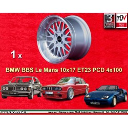 1 wheel BBS Le Mans 10x17 4x100 BMW BMW 3 series E30 silver/diamond cut lip