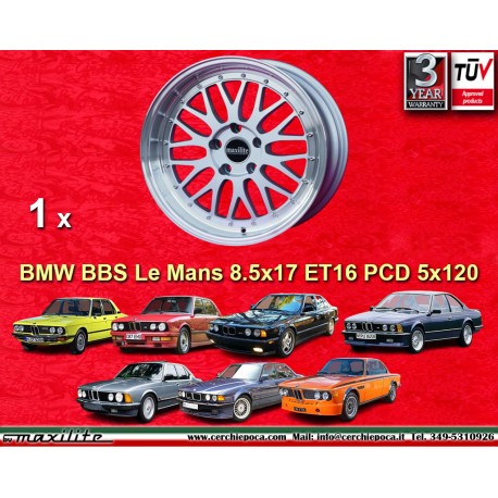 1 Felge BBS Le Mans 8.5x17 5x120 BMW BMW M3 E30 5s E28 E34 E39 E61 7s E32 E38  8s E31 silver/diamond cut lip