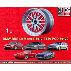 1 cerchio BBS Le Mans 8.5x17 5x120 BMW BMW series 3 E36 E46 Z3 Z4 silver/diamond cut lip