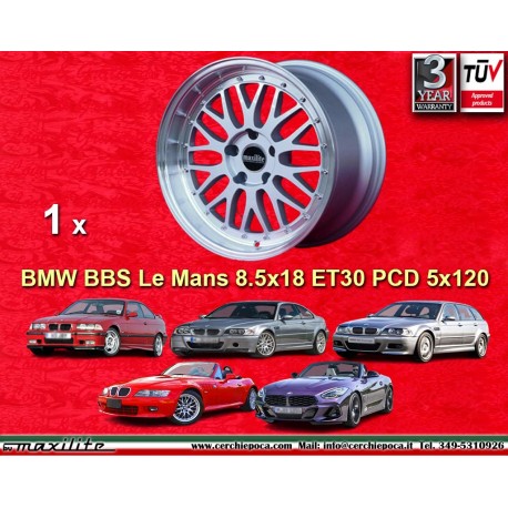 1 jante BBS Le Mans 8.5x18 5x120 BMW BMW series 3 E36 E46 Z3 Z4 silver/diamond cut lip