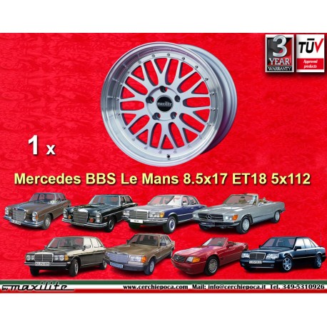 1 jante BBS Le Mans 8.5x17 5x112 Mercedes Mercedes R129 500E W124 silver/diamond cut lip