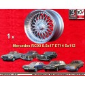 1 wheel RC90 8.5x17 5x112 Mercedes 123  123 108 109 116 107 126 silver/diamond cut
