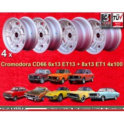 4 wheels Cromodora CD30 6x13 + 8x13 4x100 BMW Opel Volkswagen  1502 1602 1802 2002 tii 3 E21 Kadett B-C Manta Ascona A-B
