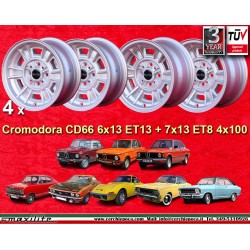 4 cerchi Cromodora CD30 6x13 ET13 + 7x13 ET8 4x100 Opel Volkswagen BMW 1502 