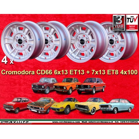4 cerchi Cromodora CD30 6x13 + 7x13 4x100 BMW Opel Volkswagen  1502 1602 1802 2002 tii 3 E21 Kadett B-C Manta Ascona A-B