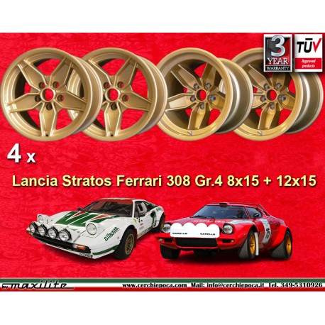 4 wheels Stratos 8x15 + 12x15 5x108 Lancia Ferrari LANCIA Stratos Gr4 FERRARI 308 GTB Gr4