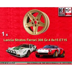 1 jante Stratos 8x15 5x108 Lancia Ferrari LANCIA Stratos Gr4 FERRARI 308 GTB Gr4 gold
