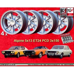 1 pz. cerchio Renault A110 5x13 ET24 3x150 silver A110,R12, R15, R16, R17