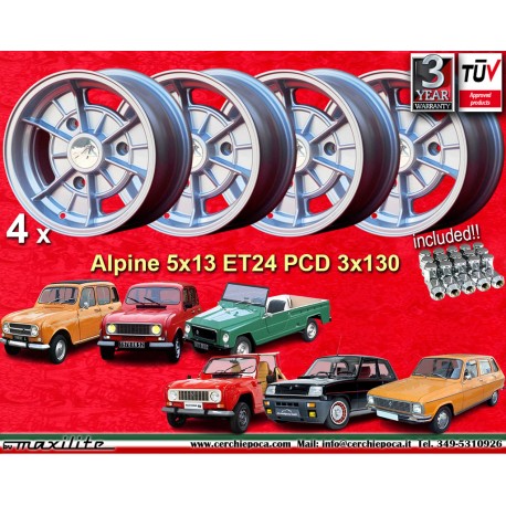 4 uds. llantas Renault A110 5x13 ET24 3x130 silver R4 R5 R6