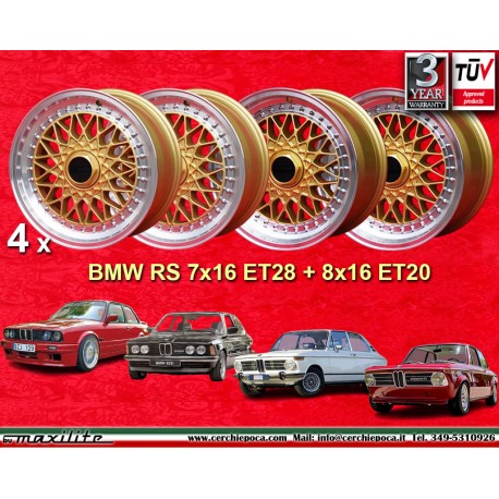 4 Felgen Super RS 7x16 + 8x16 4x100 BMW Opel Volkswagen 3 serie E21 E30 Volkswagen Golf 1-3 Scirocco 1 2 Jetta 1 2 Vento