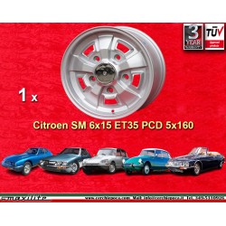 1 wheel SM Style 6x15 5x160 Citroen SM  SM ID DS Dsuper silver