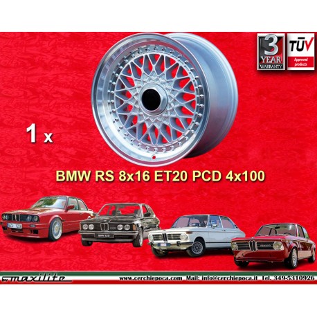 1 Stk Felge BMW,Opel,Volkswagen Super RS 8x16 ET28 4x100 silver/diamond cut 3 serie E21 E30 Volkswagen Golf 1-3 Scirocco