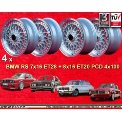 4 wheels Super RS 7x16 + 8x16 4x100 BMW Opel Volkswagen 3 serie E21 E30 Volkswagen Golf 1-3 Scirocco 1 2 Jetta 1 2 Vento