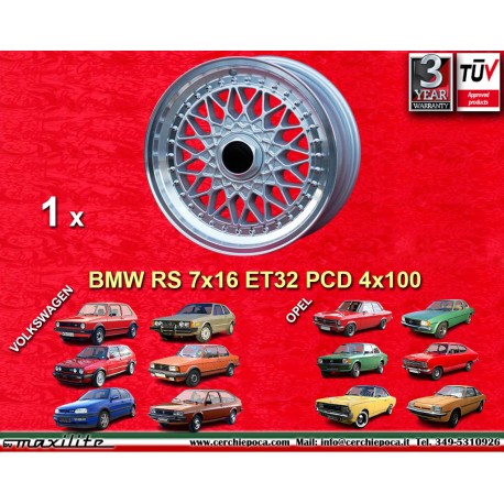 1 Felge Super RS 7x16 4x100 Opel BMW Volkswagen Golf  Golf 1-3 Scirocco 1 2 Jetta 1 2 Vento Passat 35i Opel Kadett B C A
