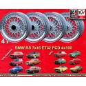 4 jantes Super RS 7x16 4x100 Opel BMW Volkswagen Golf  Golf 1-3 Scirocco 1 2 Jetta 1 2 Vento Passat 35i Opel Kadett B C 