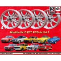 4 cerchi Minilite 8x15 ET0 4x114.3 Triumph Toyota Datsun 240Z  silver/diamond cut