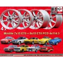 4 llantas Minilite 7x15 + 8x15 4x114.3 Triumph Toyota Datsun 240Z  240Z 260Z 280Z 280 ZX Triumph TR2 TR3 TR3A TR4 TR4 TR