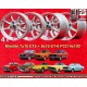4 cerchi Minilite 7x15 ET5 + 8x15 ET-6 4x100 Opel Volkswagen Mazda BMW 1502-2002 
