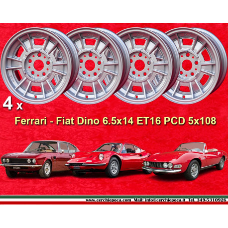 4 cerchi Dino 6.5x14 ET16 5x108 Ferrari 