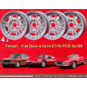 4 Felgen Dino 6.5x14 5x108 Ferrari Ferrari/ Fiat Dino  6.5x14  PCD 5x108  ET16  silver ABE.. 