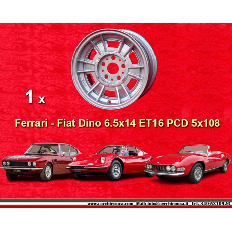 4 llantas Dino 6.5x14 5x108 Ferrari Ferrari/ Fiat Dino  6.5x14  PCD 5x108  ET16  silver ABE.. 