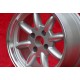 BMW Minilite 7x15 ET5 4x100 silver/diamond cut 1502-2002, 1500-2000tii, 2000C CA CS, 3 E21, E30 cerchio wheel jante llanta Felge