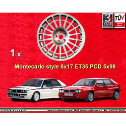 1 wheel Evo 8x17 5x98 Lancia Delta  Delta HF Integrale silver