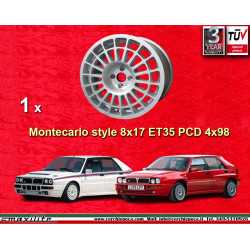 1 wheel Evo 8x17 4x98 Lancia Delta  Delta HF Integrale silver