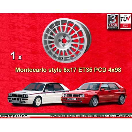 1 wheel Evo 8x17 4x98 Lancia Delta  Delta HF Integrale silver