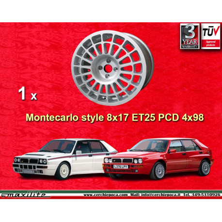 1 jante Evo 8x17 4x98 Lancia Delta  Delta HF Integrale silver