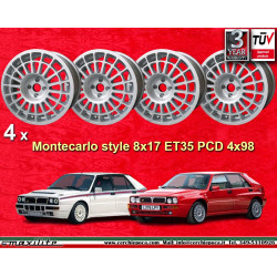 1 wheel Evo 8x17 4x98 Lancia Delta  Delta HF Integrale silver
