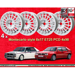 1 llanta Evo 8x17 4x98 Lancia Delta  Delta HF Integrale white