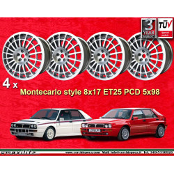 1 cerchio Evo 8x17 ET25 5x98 Lancia Delta  silver