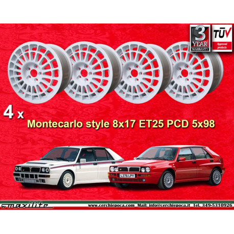 1 wheel Evo 8x17 5x98 Lancia Delta  Delta HF Integrale white