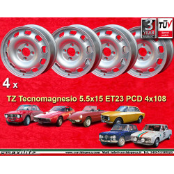 4 cerchi TZ 5.5x15 ET23 4x108 Alfa Romeo Giulia  silver