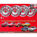 4 jantes TZ 5.5x15 4x108 Alfa Romeo Giulia  Giulia TI Super 105 Berlina Coupe Spider GTA GTC silver