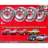 4 jantes TZ 5.5x15 4x108 Alfa Romeo Giulia  Giulia TI Super 105 Berlina Coupe Spider GTA GTC silver