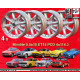 4 cerchi Minilite 5.5x15 ET15 4x114.3 Triumph Saab Austin Healey Datsun MG MGB  silver/diamond cut