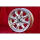 Austin Healey Minilite 5.5x13 ET25 4x101.6 silver/diamond cut Mini Mk1-3 cerchio wheel jante llanta felge